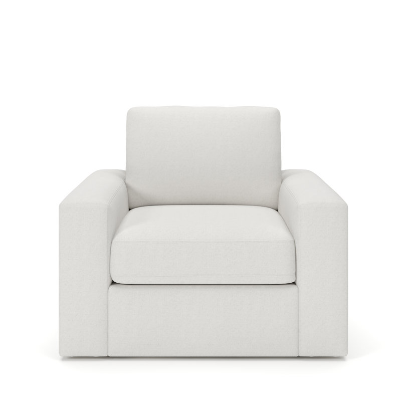 Chaise pivotante rembourrée Jonie, Natté Macarena beige