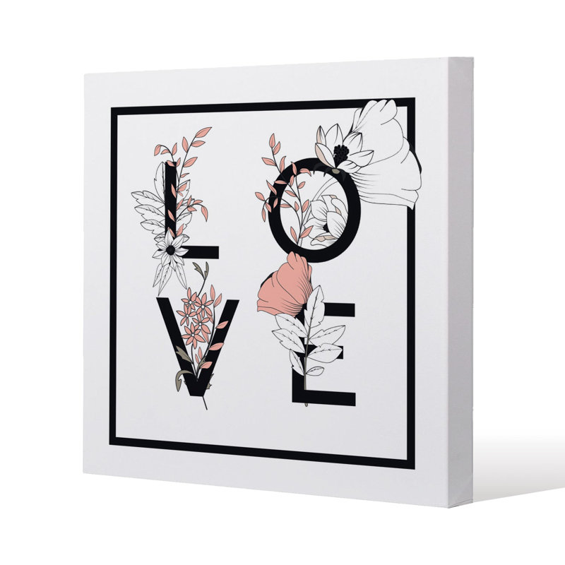 Love Slim Style Canvas Print, 15mm Slim Real wood., 50 cm H x 50 cm W