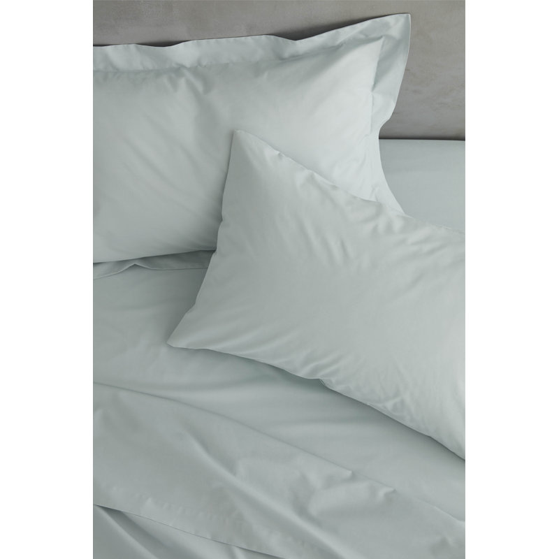 Easy Iron Percale Fitted Sheet, Double (4'6), Duck Egg