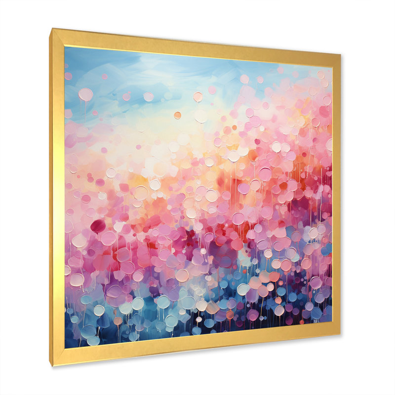 Cotton Candy I - Abstract Landscape Canvas Wall Art, H 16 po x l 16 po x P 1 po, Encadrement doré