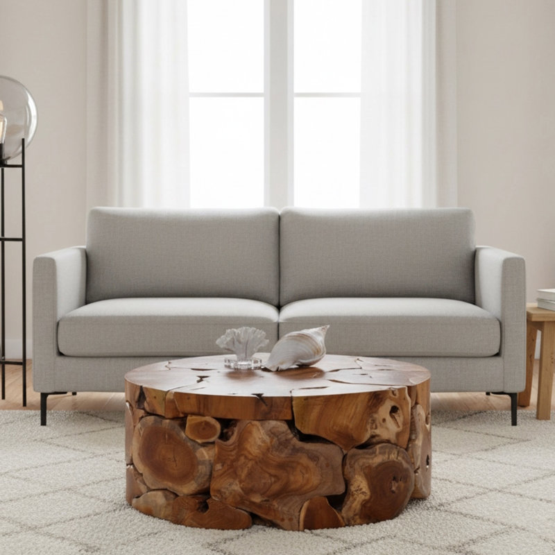 Organics Natural Round Cocktail Table