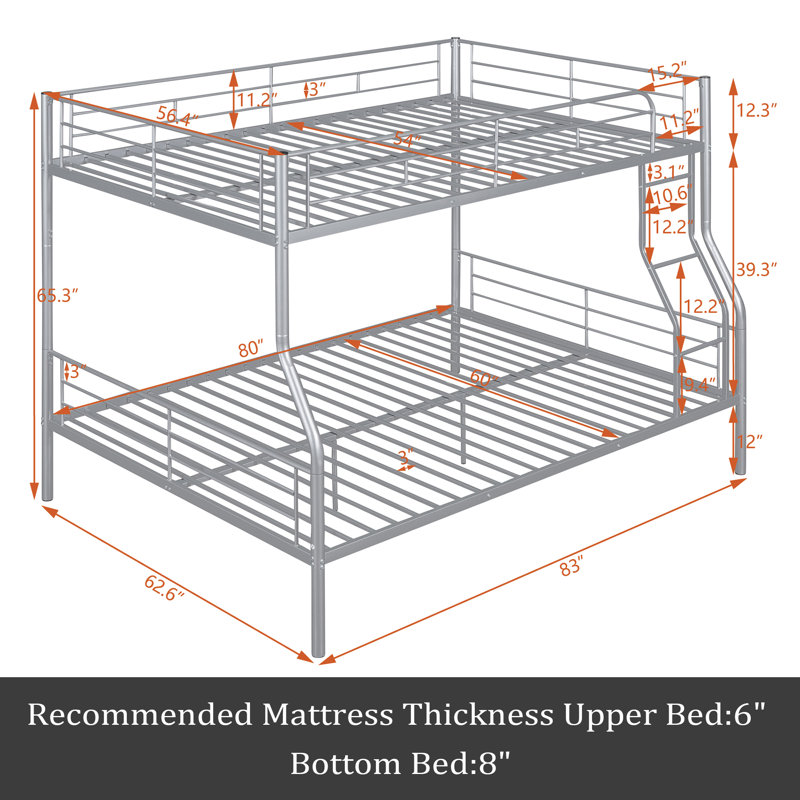 Amandalynn Kids Full Bunk Bed, Sliver