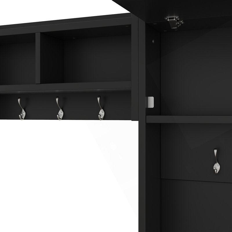 4-In-1 Detachable Hall Tree With Storage And 7 Hooks, Multiple Functions Hallway Coat Rack With Storage Drawers And Cabinet Shoe Bench For Entryway Hallway