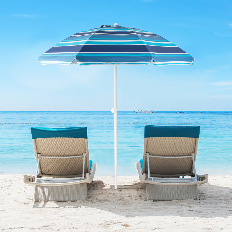 Parasol de plage 6 pi 6 po Missie, Bleu marine