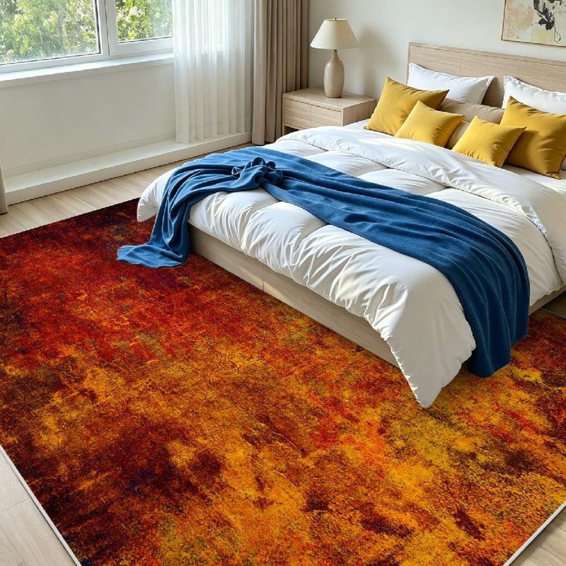 Clear Machine Washable,Grunge with Space Indoor Area Rug, Rectangle 79" x 118"