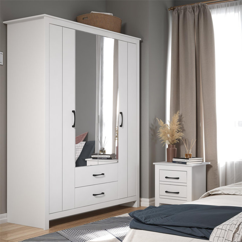 Limestone Mirage Bedroom Set, White/White