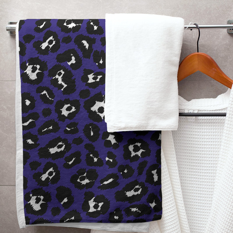 Lucida Bath Towel, Microfiber, Purple/White/Black