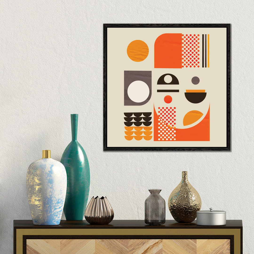 Mid Century Abstract V von Show Me Mars - Galerie-umwickelte Leinwand Giclée auf Leinwand