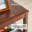 Table d'appoint à 2 niveaux en bois massif de 23,6 po