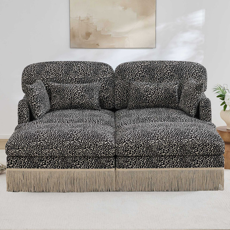 Canapé Comfy Chenille Leopard, Khaki