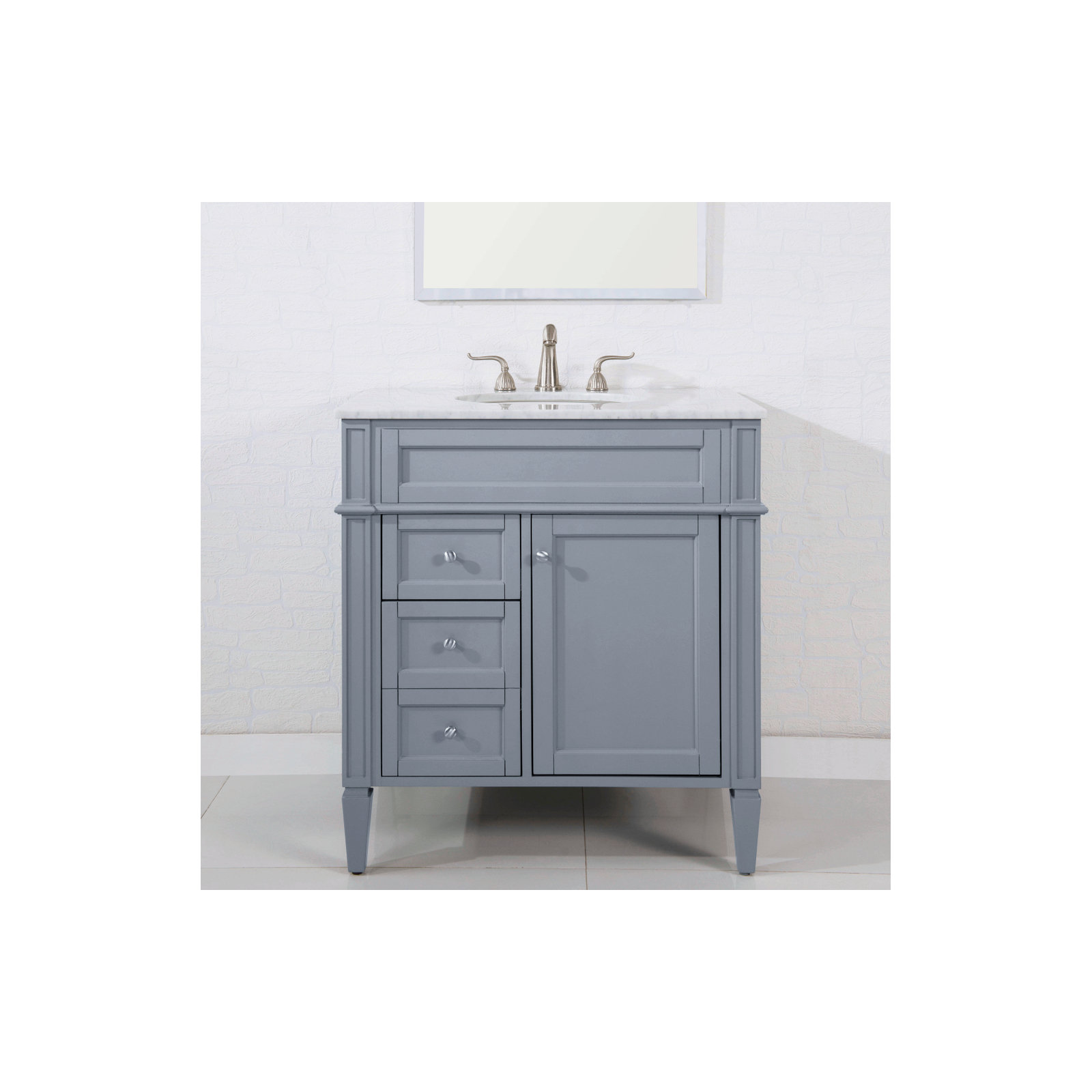 Rivers 32'' Single Bathroom Vanity, Gray