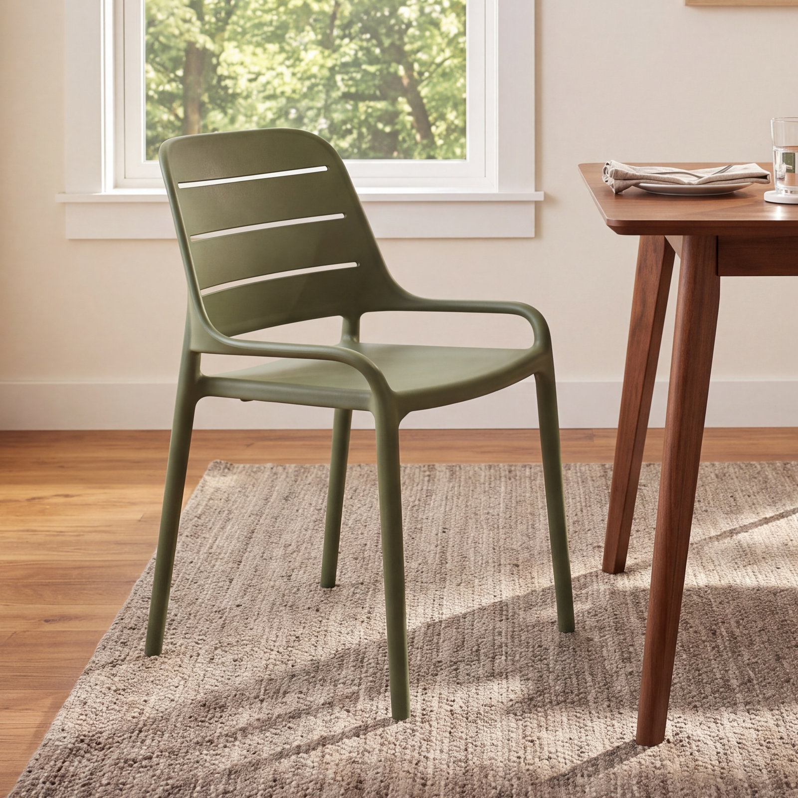 Nohr Dining Armchair, Army Green