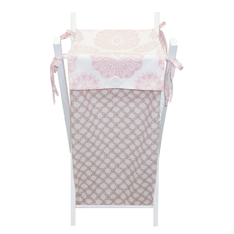 Lailah Fabric Laundry Hamper, Pink