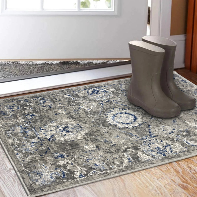 Tapis oriental bleu / gris Gavan, Rectangle 2 pi x 3 pi