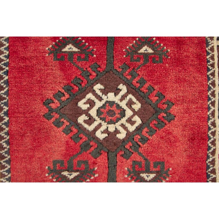 Carpetfine Handwoven Wool Beige Red Rug 