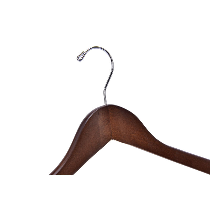 Cintre en bois Kimmel antidérapant pour costume / manteau, Noyer / crochet chrome