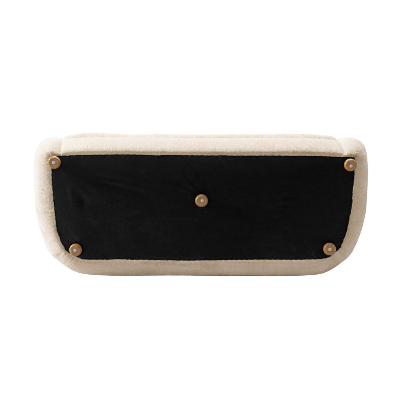 Cezmi 2-Piece Modern Chenille 85.8" Sofa and Accent Chair Set in, Cezmi Cream Chenille