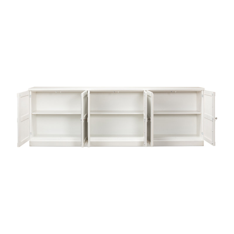 Boxholm 112'' Solid Wood Sideboard, Cortina White