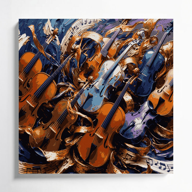 Art musical sur toile mauve