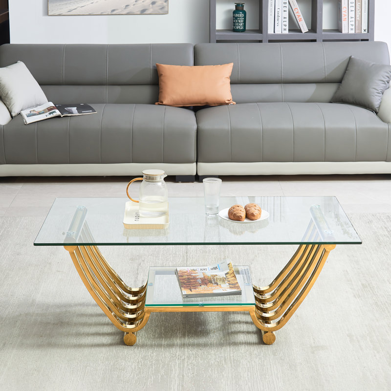 Table basse simple avec plateau en verre