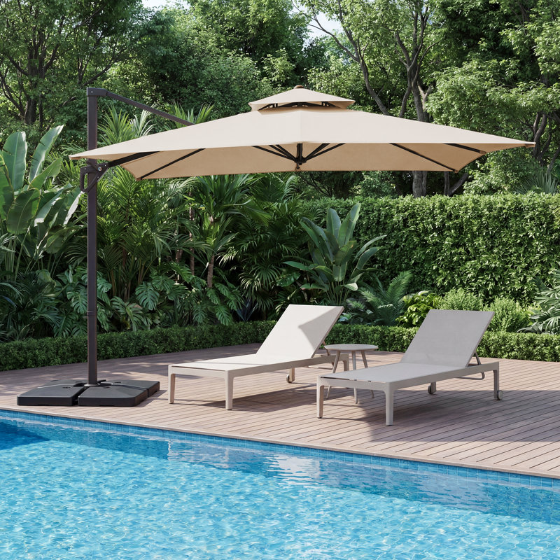 Parasol en porte-à-faux Pulk, Beige, L 120 po x P 120 po