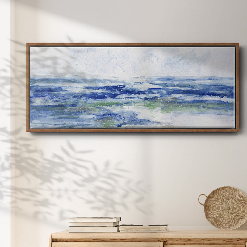 Soft Ocean Waters I- Framed Canvas