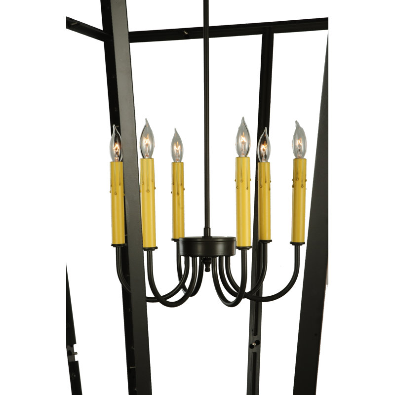 Bronze Globe 6-Light Indoor/Outdoor Glass Chandelier