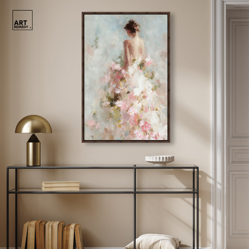 «Garden Bride I», reproduction d'art sur toile encadrée par Glam Art par Art Remedy, cadre en noyer, 24 x 36, 37"H x 25"W