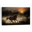 Cheval sauvage au coucher du soleil, course au coucher du soleil, affiche murale abstraite et contemporaine représentant un cheval sauvage au lever du soleil.-1115574047