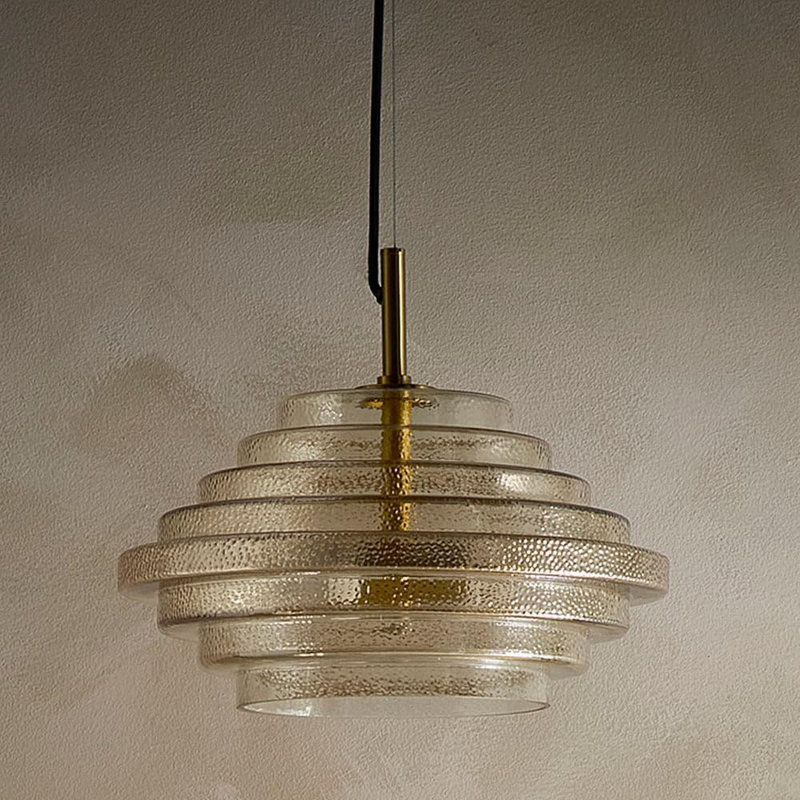 Abdulmohsen 2 - Light Brass Pendant, Amber