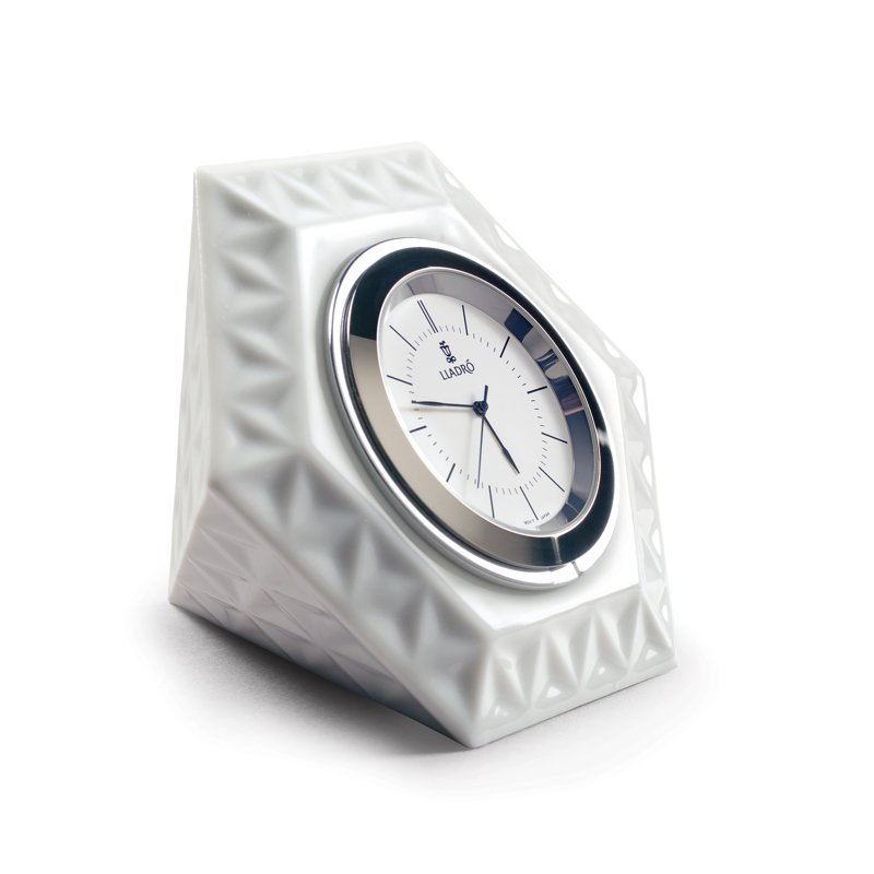 Hitoiki Analog Porcelain Mechanical Tabletop Clock in White