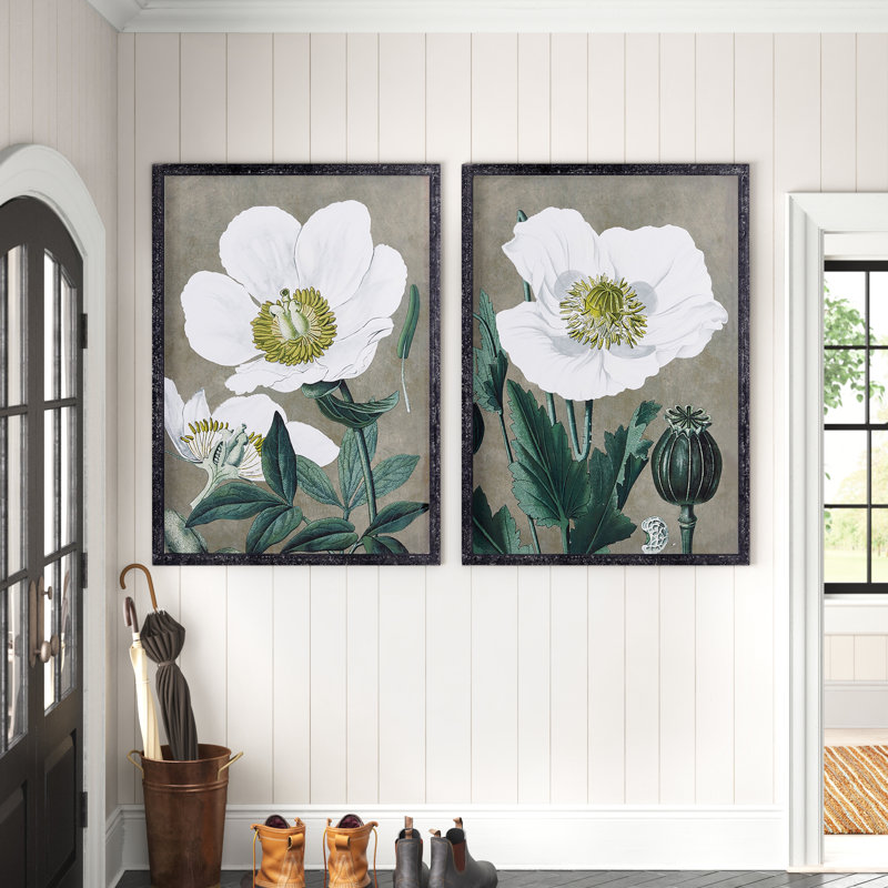 Poppy Botanical Prints, Set of 2