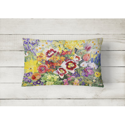  Spring Floral by Anne Searle Fabric Indoor/Outdoor Throw Pillow