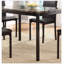 Table de salle à manger en faux marbre avec structure en métal noir
