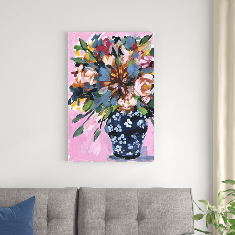 Bouquet dans un vase I, H 36 po x l 24 po x P 1,25 po