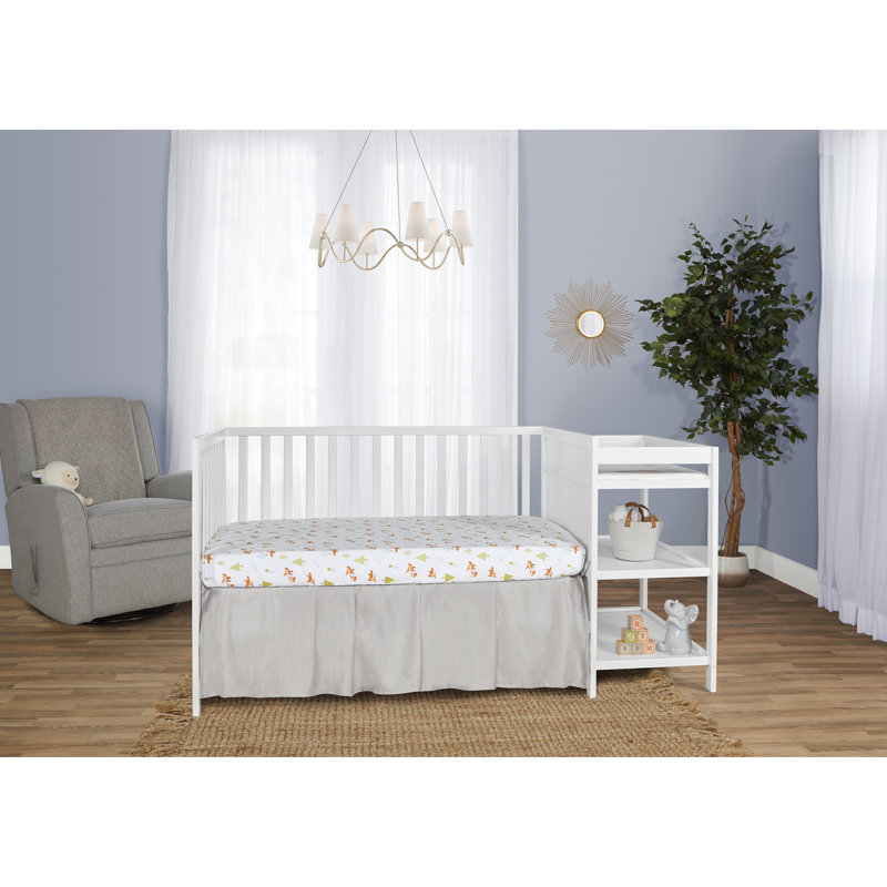 White Pine Convertible Toddler Crib with Changing Table