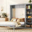 Grand lit escamotable mural avec tablettes (lit)-400414338