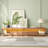 86.6" Modern Walnut TV Stand With Multi-Zone Storage And Built-In RGB LED
