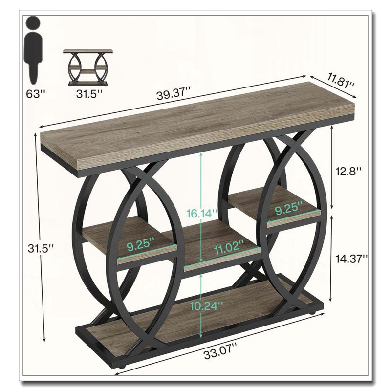 Classic Entryway Table,Practical Console Table, Gray