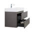 Meuble-lavabo de 36 po avec lavabo - installation murale grise moderne, rehausseur de rangement à double tiroir, machines silencieuses, rangement extensible à poignée élégante, glissières et design élégant-550474698-550474700