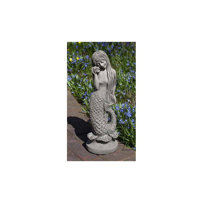 Standing Mermaid Statue, English Moss
