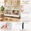 Bibliothèque de rangement en bois pour jouets d'enfants avec 2 bacs et tablette ouverte, blanc naturel-1329815965