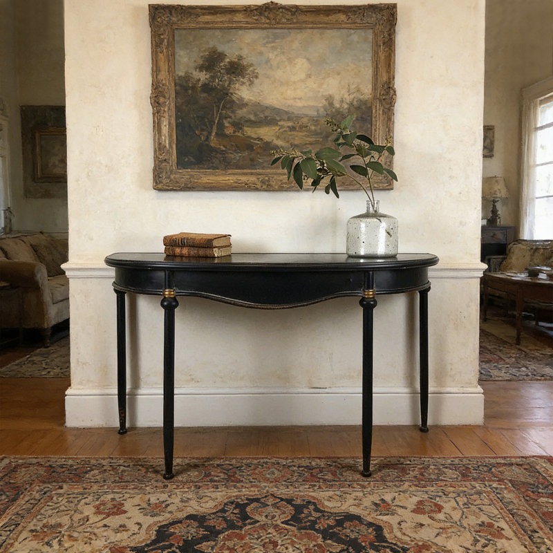 Console américaine semi-circulaire noire