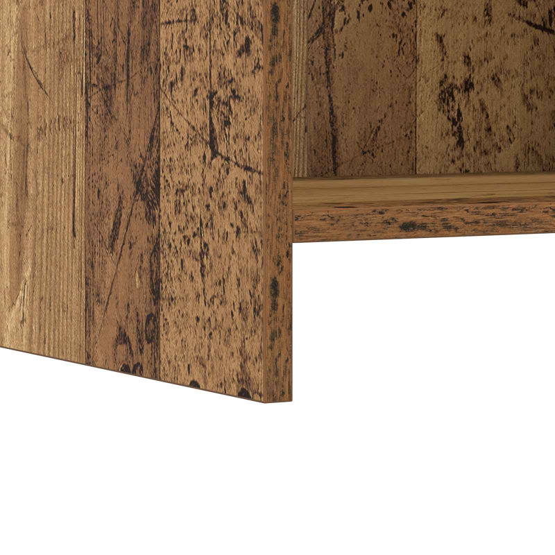 40cm W Composite Bedside Table, Old Wood
