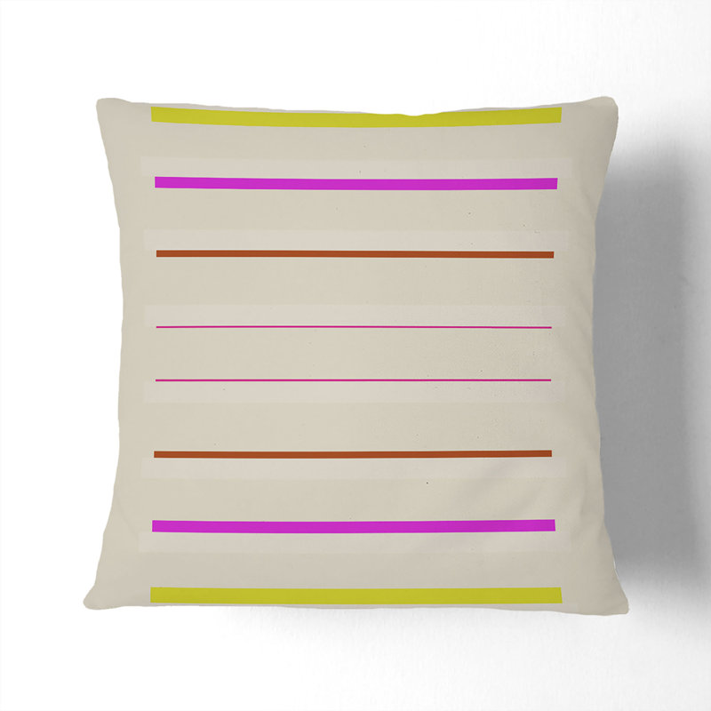 Striped Square Cushion, Black, 40cm H x 40cm W x 15cm D