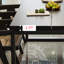 Ensemble de table à manger moderne simple en bois massif noir-103023768