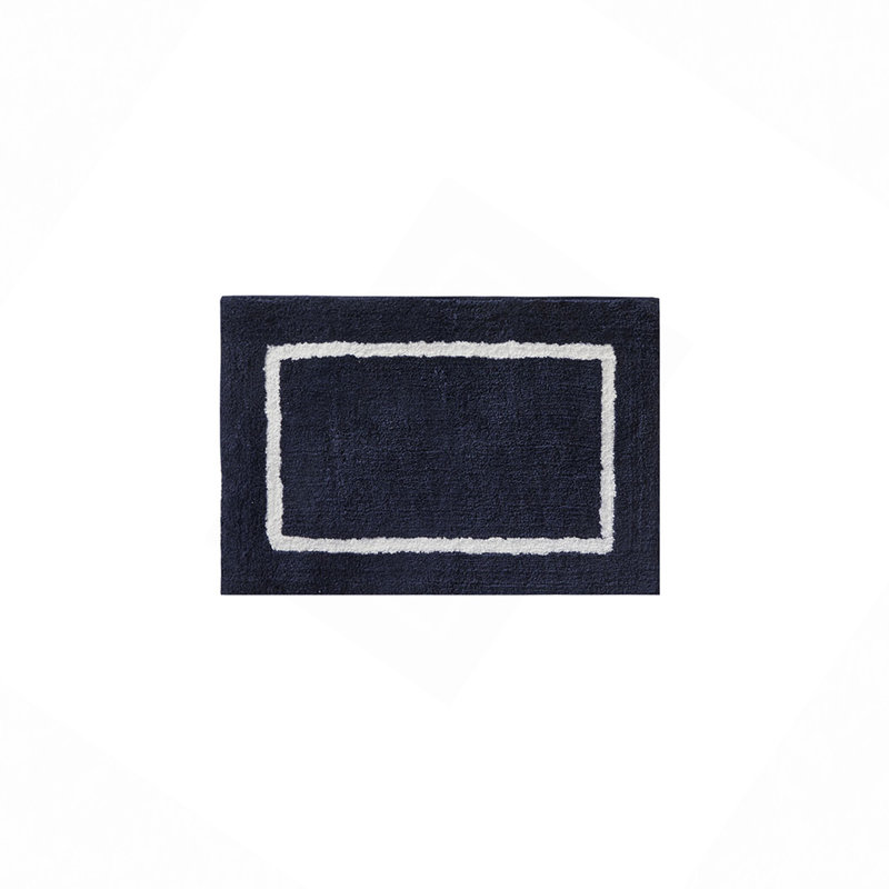 Reversible High Pile Tufted Microfiber Bath Rug, Black, Single - 34" L x 21" W