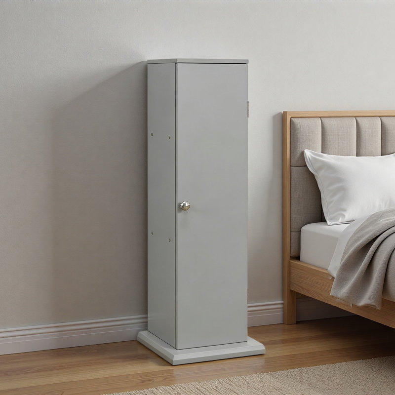Armoire de coin, armoire de rangement à 3 niveaux, petite armoire à papier hygiénique, Gris