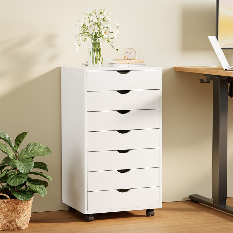 18.74 " Wide 7 Vertical Filing Cabinet, White
