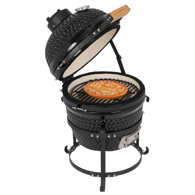 Vinsunny 12.6'' W Kamado Charcoal Grill, Black